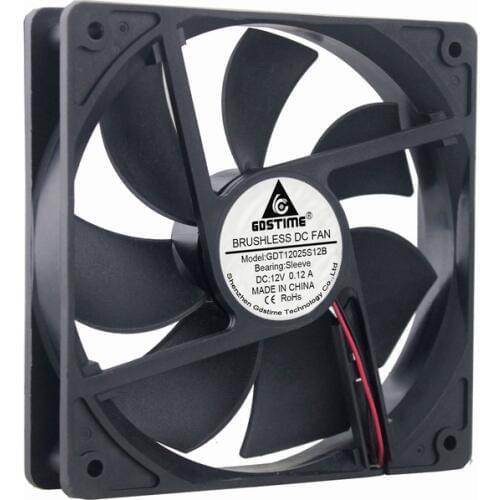 Gdstime 10 Pieces DC 12V 0.12A 2Pin 120mm*120mm*25mm 12025 Computer PC Case Motor Cooler 12cm Cooling Fan 120mm x 25mm 1500RPM
