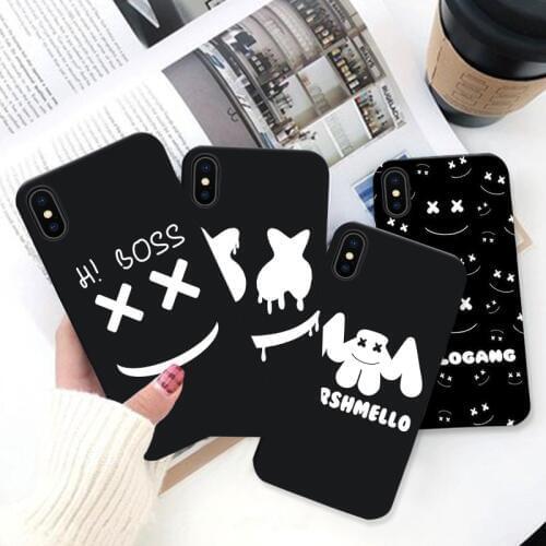 GYKZ Fashion Marshmallow Dj Fitted Case For iPhone XS MAX XR X 7 8 6 6s Plus Black Soft Silicone Phone Cover Matte Housing Shell