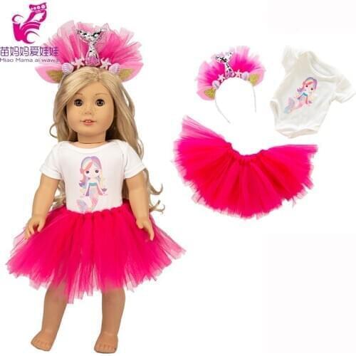 18inch doll clothes Mermaid headwear for 40cm born babies doll clothes set for 40cm reborn baby doll dress set children gifts