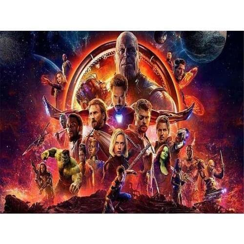 5D DIY Diamond Painting Marvel Avengers Cross Stitch Kit Full Drill Square Embroidery Mosaic Art Picture Rhinestones Home Decor