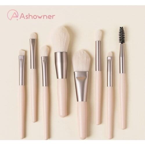 8 Pcs Mini Makeup Brushes Travel Portable Soft Set Eye Shadow Foundation Powder Eyelash Lip Concealer Blush Make Up Brush Set