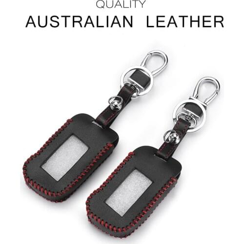 New A93 Leather Car Key Case Cover for Starline A93 A63 Two Way Car Alarm Remote Controller Transmitter KeyChain