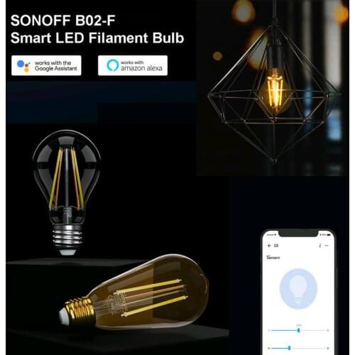 New SONOFF 7W E27 Smart Wi-Fi LED Filament Bulb Light For eWelink APP 220-240V Automation Compatible With Alexa Google Home