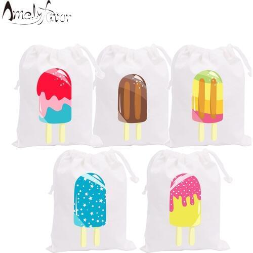 Tea Time Theme Popsicle Party Favor Bags Candy Bags Ice-lolly Gifts Bags Kids Birthday Party Container Decorations Supplies