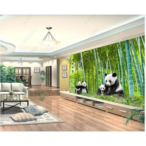 Custom photo wallpaper for walls 3 d mural Fresh Modern idyllic bamboo forest panda background wall papers home decoration