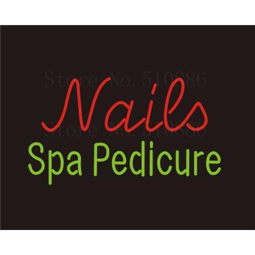 Custom NEON Sign Board Nails SPA Pedicure GLlass Tube Beer Bar Club Pub Display Store Shop Light Signboard Signage Signs 17*14"