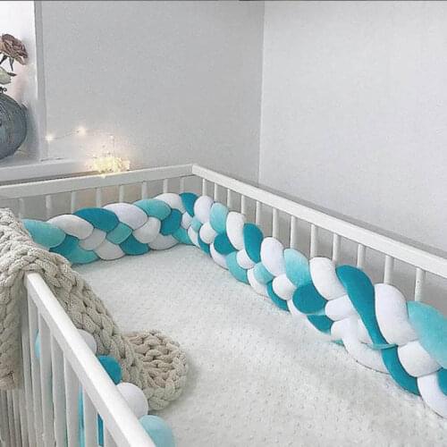 2.2M Newborn Handmade Knot Bedding Bumper Soft PP Cotton Stuff Pillow Infant Crib Protector Infants Cushion Bumpers Room Decor