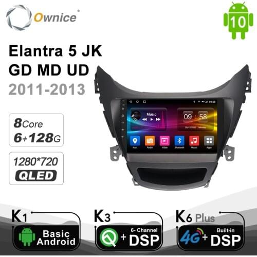 QLED Android 10.0 4G LTE SPDIF For Hyundai Elantra 5 JK GD MD UD 2011-2013 2014 2015 Car Radio Player DVD gps 6G RAM 128G ROM