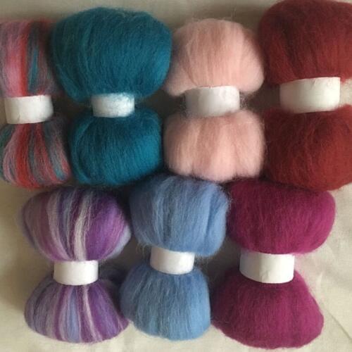 Wool fibre roving for needle feling kit wool diy crafa 70g 10g/color
