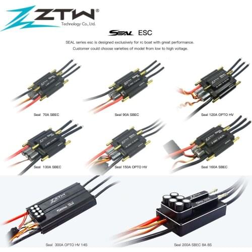 ZTW Seal Series 70A 90A 120A 130A 150A 160A 200A 300A Waterproof Brushless ESC For RC Boat ESC