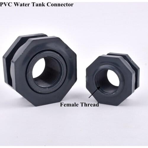 1pc 1/2"-2" Female Thread PVC Water Tank Connector End Cap Aquarium Fish Tank Drainage PIpe Adapter Garden Irrigation Tube Joint