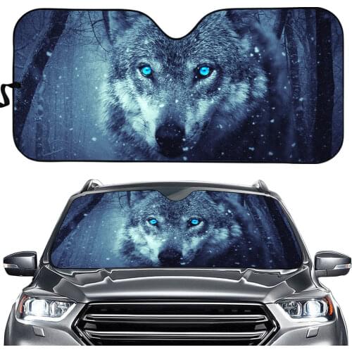 Sunshade Blocks Heat/UV proof Protector 3D Night Sky Wolf Printing Universal Auto Foldable Sun shades Keep Your Car Cool Blocker