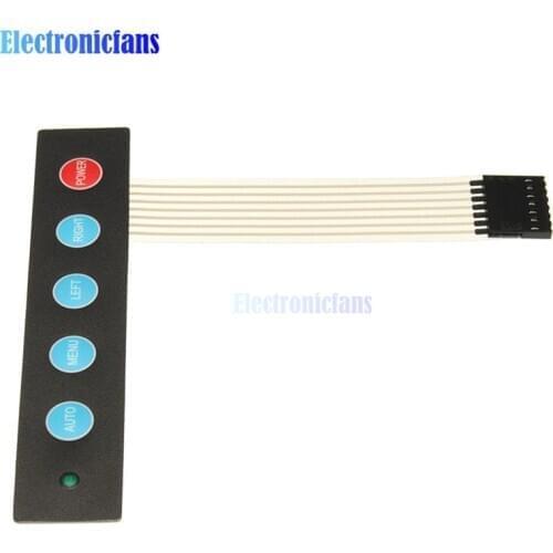 LED 1x5 Matrix Array 5 Key Membrane Switch Keypad Keyboard Menu Auto For Arduino