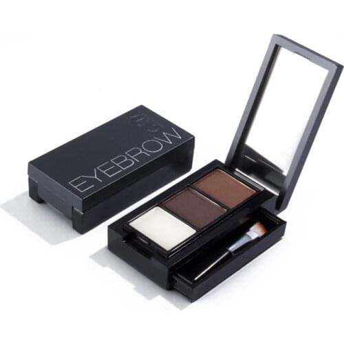 Eye Shadow Eye Brow Makeup Waterproof 2 Color Eyebrow Powder Palette Eyebrow Wax with Double End Brush Make Up Set Cosmetic