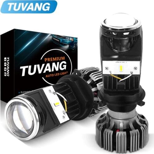 TUVANG 80W/Pair Lamp H4 LED Mini Projector Lens Automobles LED Bulb LED Conversion Kit Hi/Lo Beam Headlight 12V/24V 5500K White