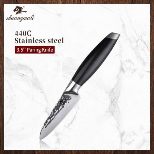 3.5 Inch Utility Fruit Paring Knife Forged 440C Stainless Steel Home Kitchen Paring Knives Sharp Slicing Vegetable Peeling Knife