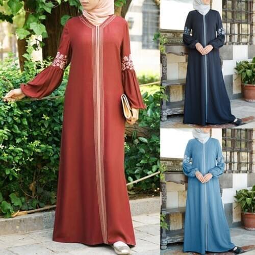 Spring Turkey Women Muslim Dress Moroccan Kaftan Party Maxi Vestido Floral Robe Femme Musulman Prayer Garment Islamic Clothing