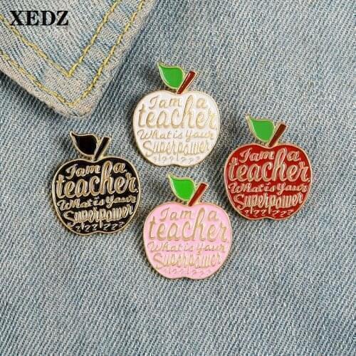 XEDZ Colorful Apple Badge Delicious Cartoon Fruit Holiday Surprise Gift to Friends Exquisite Brooch Shirt Punk Lapel Pin Jewelry