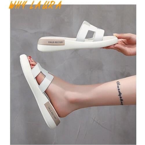 Slipper women summer fashion wear 2021 new South Korean students beach vacation flat beach shoes T type slippers women