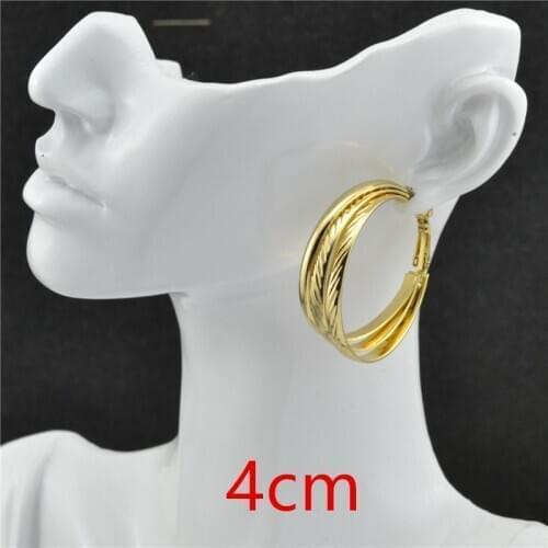 Clipped on ears Womens earrings with no piercings No pain big circle 4cm round 2020 Fashion casual Young personality earrings
