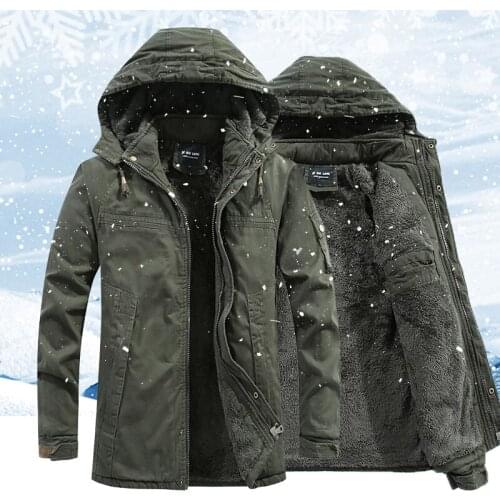 Winter Men Outdoor Hiking Cotton Coat 2020 Mens Hooded Windbreaker Coat Thick Plus Velvet Warm Male Padded Jacket High Quality