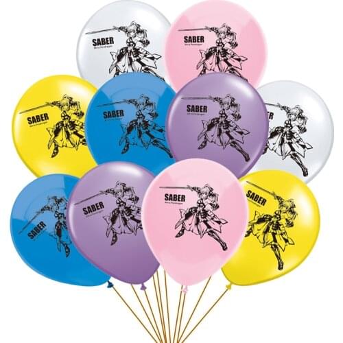 10pcs/lot 12inch Fate/Grand Order Sexy Anime Saber Party Decor for Princess Girl Latex Balloon Kids Birthday Decoration Balloons