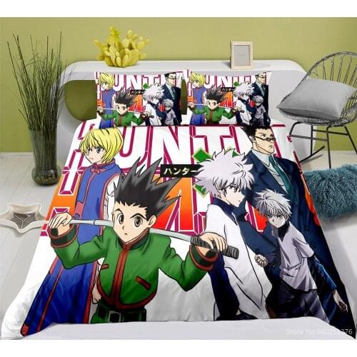 2/3pcs Anime HUNTERxHUNTER Bedding Set Soft Comforter Cover Set Duvet Cover Set Home Textile Bedclothes for Kids Boys Girls Gift