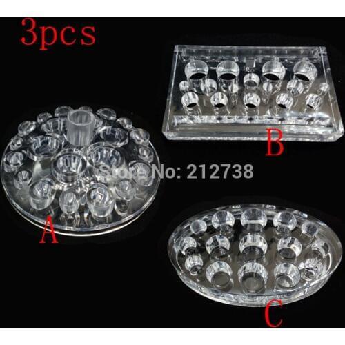 3pcs/Lot Transparent Tattoo Ink Cup Holder Tattoo Machine Pen Holder For Permanent Makeup Eyebrow Lips Caps