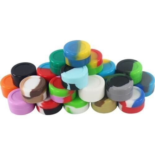 30 Pcs 5ml Silicone Colorful Container Non Stick Silicone Container Jar Wax Oil Soft Jar Portable Storage Jar