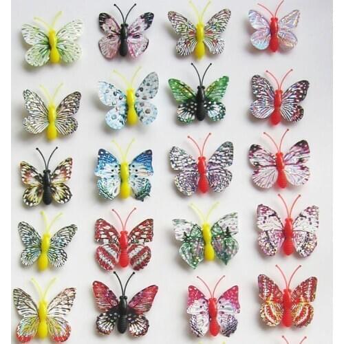 3D Butterflies on The Wall Stickers Cabinet Home Decor In The Nursery Living Childrens Room Decoration refrigerator Accessories