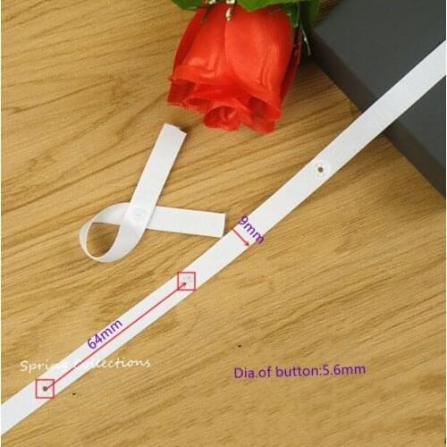 4M/lot 6.4*0.9*0.56cm Button Black/White plastic snap button ribbon tape trim for garment bag sewing accessories