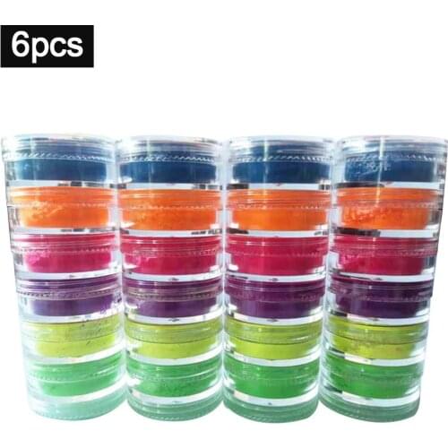 6 Colors Lasting Shimmer Eyeshadow Pigment Matte Eyeshadow Neon Powder Nail Powder Gradient Art Decor For Halloween Party