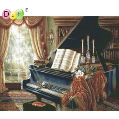 Piano music New 3D Diy diamond painting cross stitch full drill home decorative handmade pasted unfinished Mosaic pictures gift