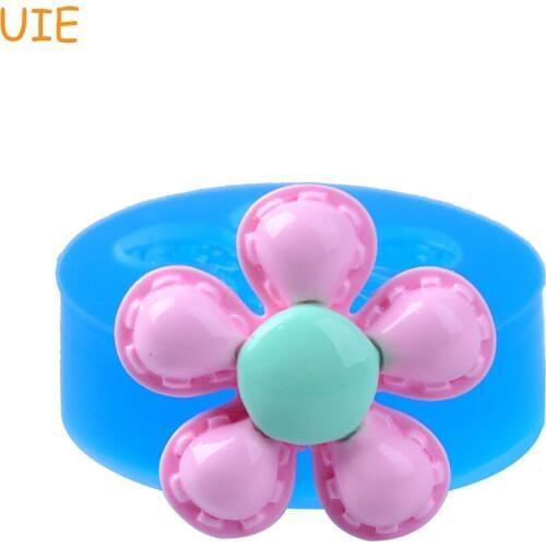 HYL281U 28.1mm Flower Silicone Mold - Cake Topper, Sugarcraft, Fondant, Gum Paste, Cookie Biscuit, Resin, Candy, Jewelry Mold