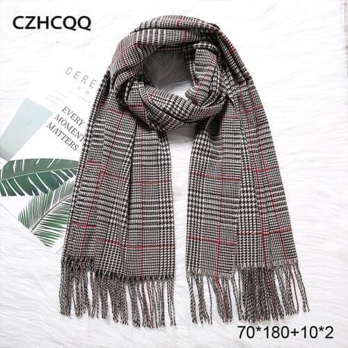 Long Plaid Scarf Women Winter Female Cashmere Scarves Wide Lattices Shawl Wrap Blanket Warm Classic Women Scarf For Ladies