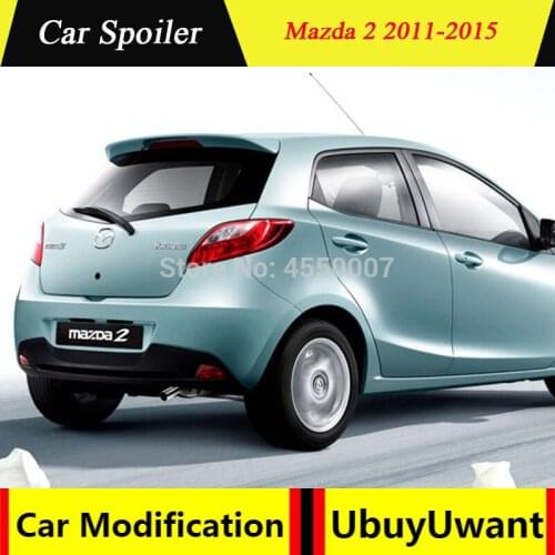 For Mazda 2 Spoiler High Quality ABS Material Car Rear Wing Spoiler For Mazda 2 Mazda2 hatchback Spoiler 2011-2015