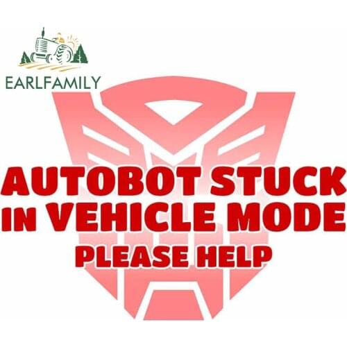 EARLFAMILY 13cm x 9.4cm for Autobot Stuck Decal Waterproof DIY Window Decoration Snowboard Camper Scratch-proof Car Stickers