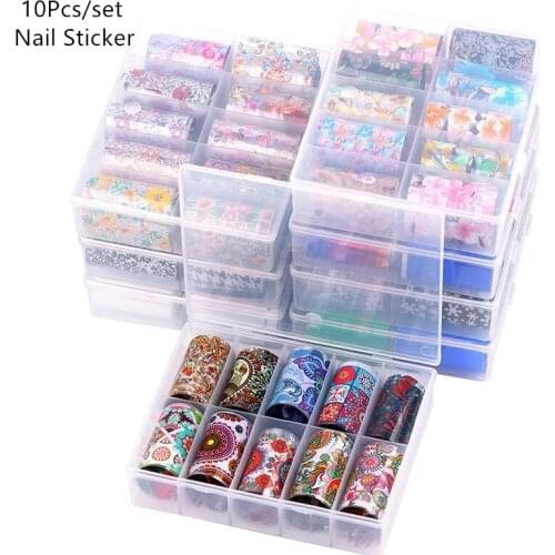 Ennke 10pcs Snake Print Nail Foils Leopard Wild Animal Skin Transfer Sticker Sexy Slider Starry Sky Gel Polish Wrap Decoration