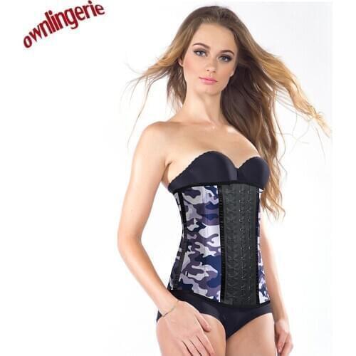 Its good quality corsets for shape your waist,camouflage purple color corest underbust waist corset w3500b