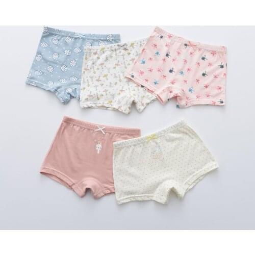 HPBBKD 5Pcs/lot Girls Cotton Boxer Briefs Girl Panties Girls Boxer Shorts Childrens Panties Kids Underwear For 2-14 Years GU263