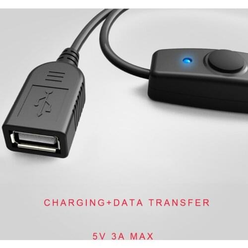 Data Sync USB 2.0 Extender Cord USB Extension Cable With ON OFF Switch LED Indicator for Raspberry Pi PC USB Fan LED Lamp
