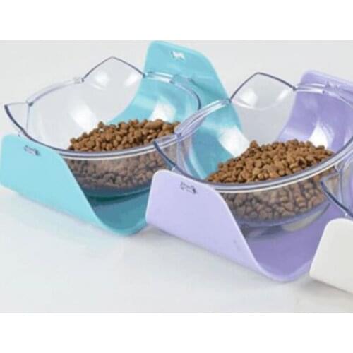 Cat Bowl Dog Bowl Protection Cervical Spine Adjustable Oblique Mouth Cat and Dog Single Bowl Pet Tilt Single Bowl Food Bowl