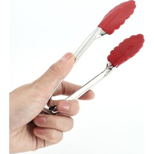 Multifunctional Silicone Stainless Steel Barbecue Tongs Heat Utensil Food Buffet Steak Bread Clip Heat Resistance Kitchen Tools