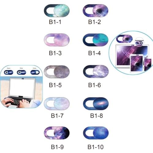 2PCS Starry Sky Pattern Network Camera Cover Laptop Stickers for Laptops Smart Phone Privacy Protection Shutter Slider Sticke