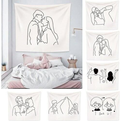 Ins Style Wall Hanging Tapestry Decorative Bedroom Bedspread Beach Mat Throw Rug Blanket Wall Cloth Home Decor Tapestry