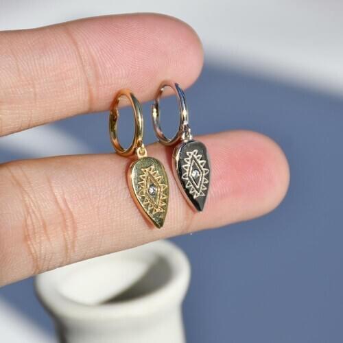 925 Sterling Silver Earring Fashion Design Leaf-Shaped Ear Ring Short Pendant Earring Cute Wild Trend Female Girl Silver Ear Jew