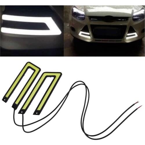 U Shape 6000K 2pcs White COB Led Car-Styling CAR Running Light Headlight Fog Lamp DC 12V Car Light Source For Audi q5 q7
