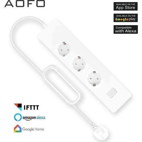 Smart WiFi Power Strip, Smart Extension Lead with Wireless Remote Control Voice Control, Work with Amazon Aleaxa Google Home