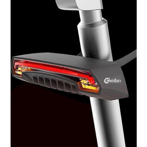 Meilan X5 Smart Bicycle Light USB Chargeable Remote Control Wireless Bike Turn Signal Rear Tail Light with Laser Beam
