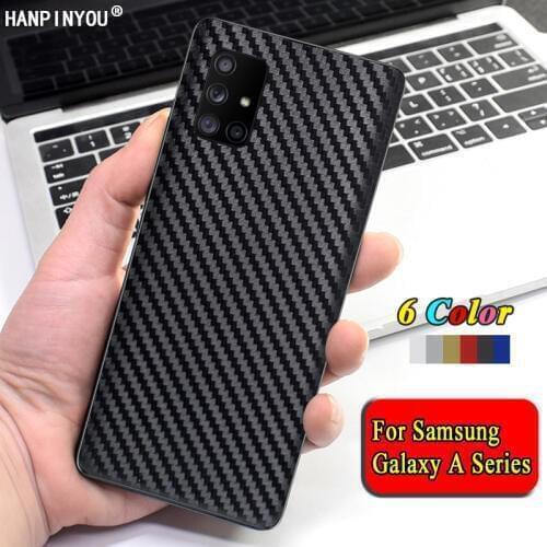 For Samsung Galaxy A51 A71 5G A50 A30 A20 A40 A80 A70 Rear Cover Back Decal Skin 3D Carbon Fiber Phone Protective Sticker Film